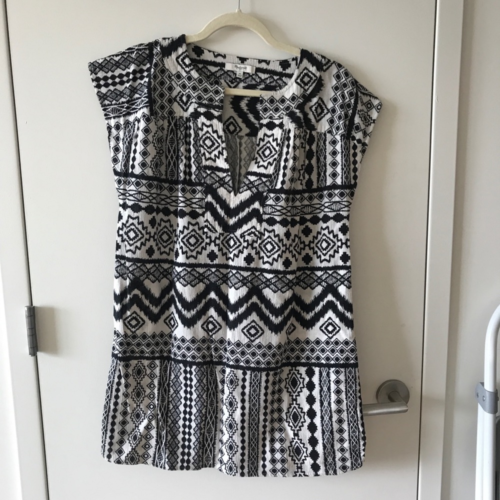 Madewell black & white beach bathing suit cover up